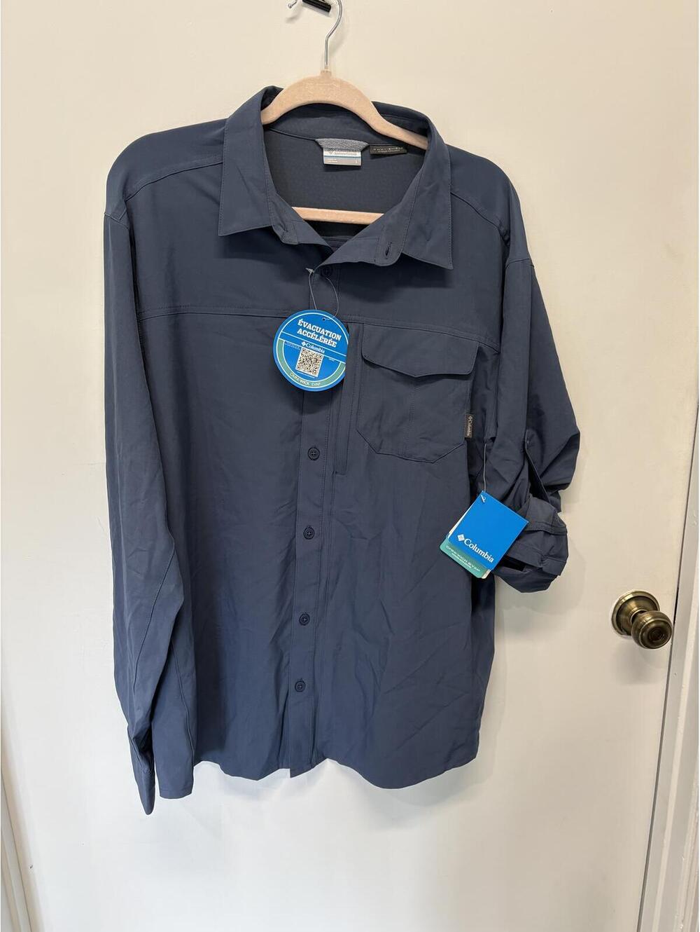 Columbia Men's Long Sleeve Omni-Shield Advanced Repellency Shirt Size Large
